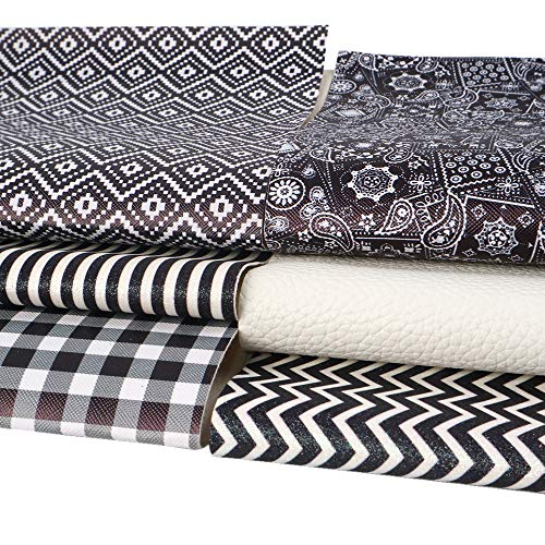 David Angie Geometric Pattern Printed Glitter Faux Leather Sheet A...