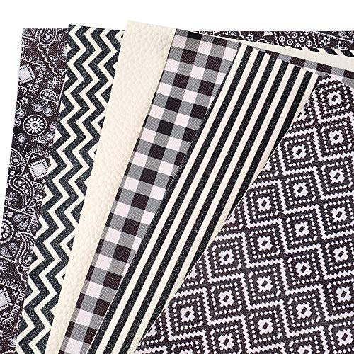 David Angie Geometric Pattern Printed Glitter Faux Leather Sheet A...