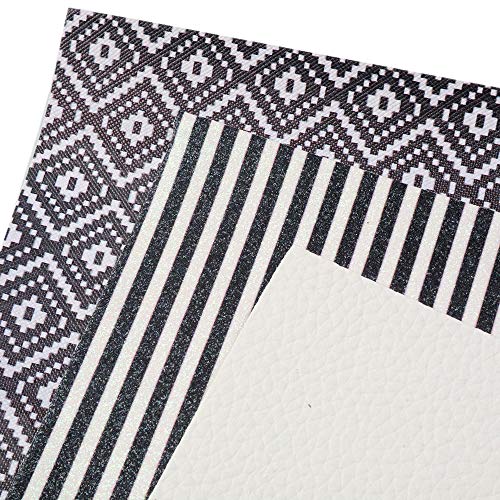 David Angie Geometric Pattern Printed Glitter Faux Leather Sheet A...