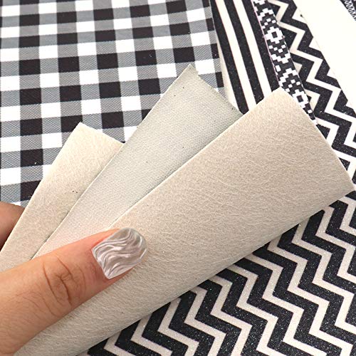 David Angie Geometric Pattern Printed Glitter Faux Leather Sheet A...