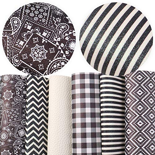 David Angie Geometric Pattern Printed Glitter Faux Leather Sheet A...