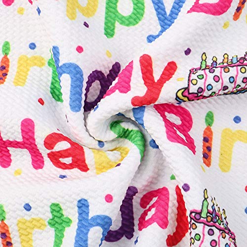 David Angie Happy Birthday Pattern Bullet Textured Liverpool Fabri...