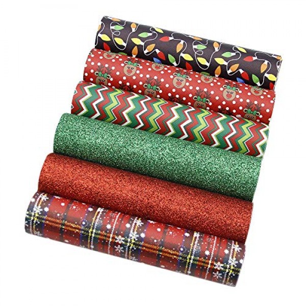David Angie Merry Christmas Faux Leather Sheet Assorted Synthetic ...
