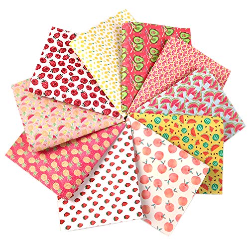 David Angie Summer Fruits Printed Faux Leather Fabric Sheet 10 Pcs...