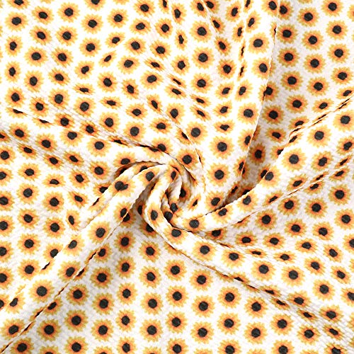 David Angie Sunflower Printed Bullet Textured Liverpool Fabric 4 W...