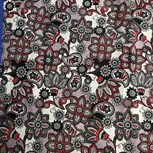 Bali Beauty Gray Cotton Fabric by The Yard