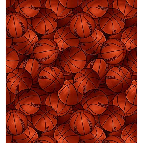 Basketballs Cotton Fabric by The Yard, Precut 1 Yard Pieces