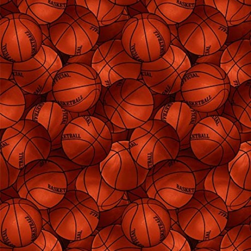 Basketballs Cotton Fabric by The Yard, Precut 1 Yard Pieces