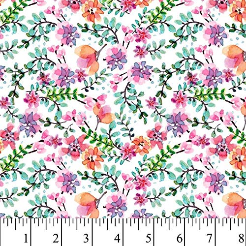 Beautiful Flowers Cotton Fabric by The Yard