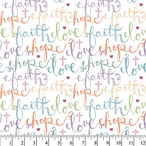 Christian Love Cotton Fabric by The Yard, Precut 1 Yard Pieces