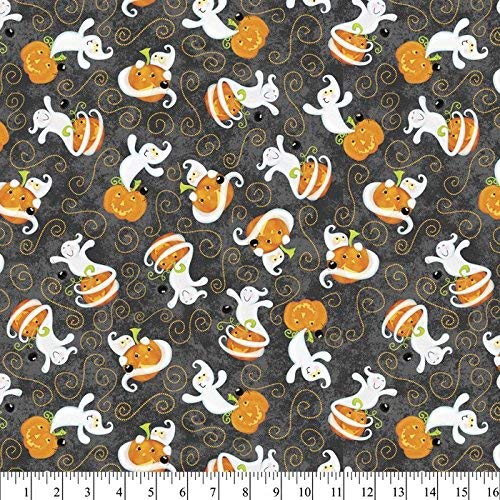 Halloween Jack OGhosts Cotton Fabric by The Yard