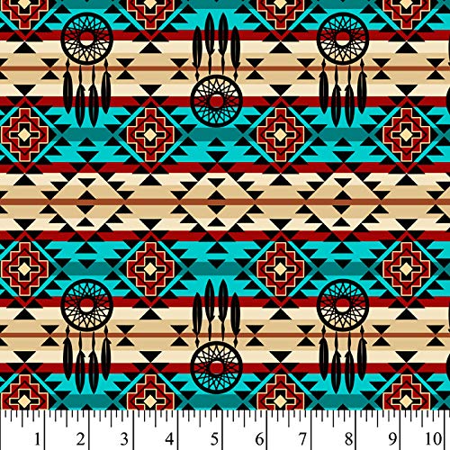 Native Dreamcatcher Cotton Fabric by The Yard