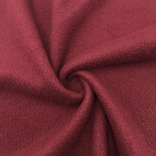 Solid Maroon Heavy Weight Anti-Pill Fleece Fabric by The Yard