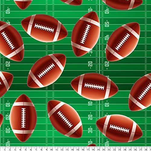 Super Football Cotton Fabric by The Yard, 1 Yard Precuts