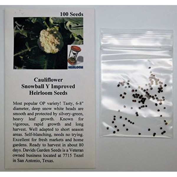 Davids Garden Seeds Cauliflower Snowball Y Improved SL6574 White...