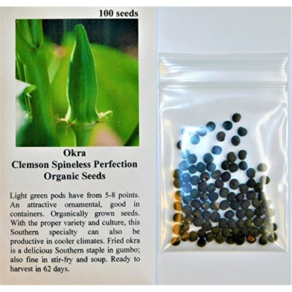 Davids Garden Seeds Okra Clemson Spineless Perfection SL2588 Gre...