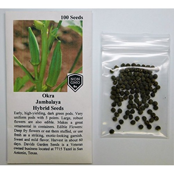 Davids Garden Seeds Okra Jambalaya SL3070 Green 100 Non-GMO, Hy...