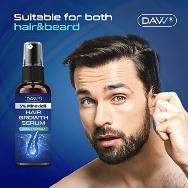 5% Minoxidil Hair Growth Serum For Men And With Biotin Hair Regrow...