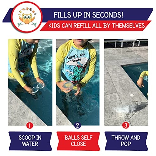 DaWikity Kids Reusable Water Balloons for Kids 12 Pack - Self Se...