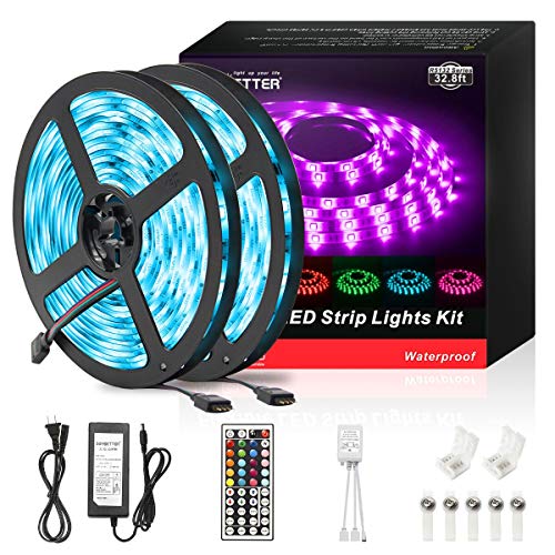 DAYBETTER Led Strip Lights 32.8ft Waterproof Flexible Tape Lights ...