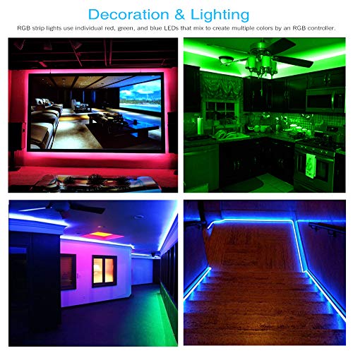 DAYBETTER Led Strip Lights 32.8ft Waterproof Flexible Tape Lights ...