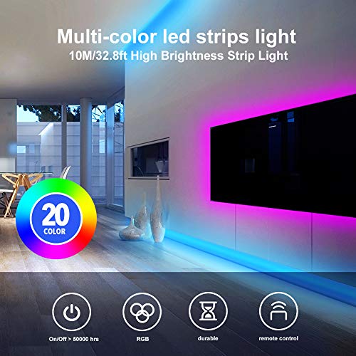 DAYBETTER Led Strip Lights 32.8ft Waterproof Flexible Tape Lights ...