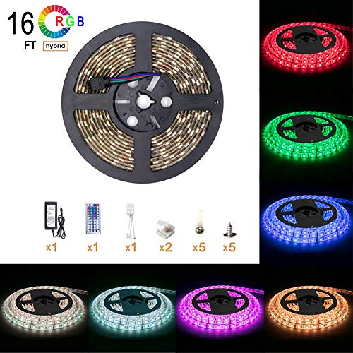 LED Light Strip Kit RGB LED Strip Waterproof SMD 5050 RGB 16.4Ft/5...