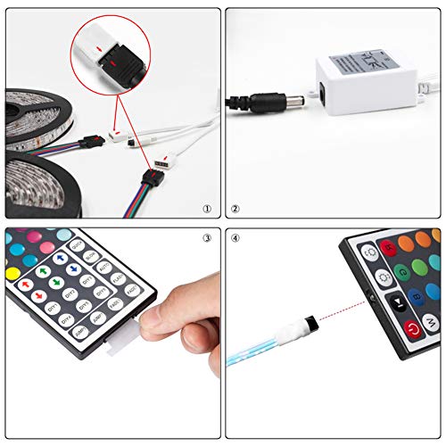LED Light Strip Kit RGB LED Strip Waterproof SMD 5050 RGB 16.4Ft/5...