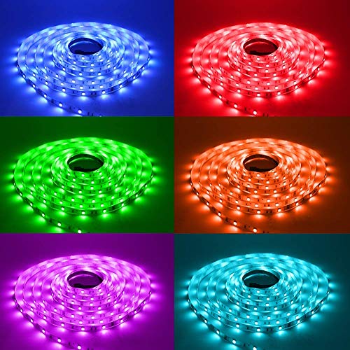Led Strip Lights 16.4ft 5m Flexible Color Changing RGB Led Light S...