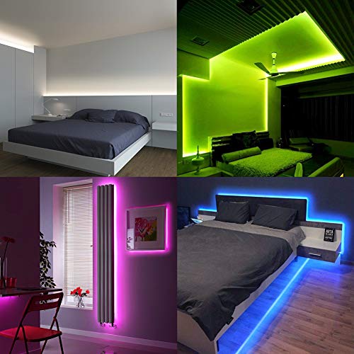 Led Strip Lights 16.4ft 5m Flexible Color Changing RGB Led Light S...