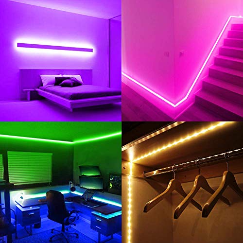 Led Strip Lights 16.4ft 5m Flexible Color Changing RGB Led Light S...