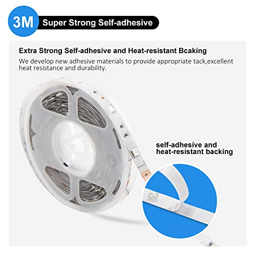 Led Strip Lights 16.4ft 5m Flexible Color Changing RGB Led Light S...