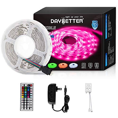 Led Strip Lights 16.4ft 5m Flexible Color Changing RGB Led Light S...
