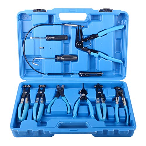 9pcs Wire Long Reach Hose Clamp Pliers Set Fuel Oil Water Hose Aut...