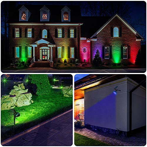 DBF Solar Lights Outdoor, Upgraded 18 LED Waterproof Solar Spotlig...