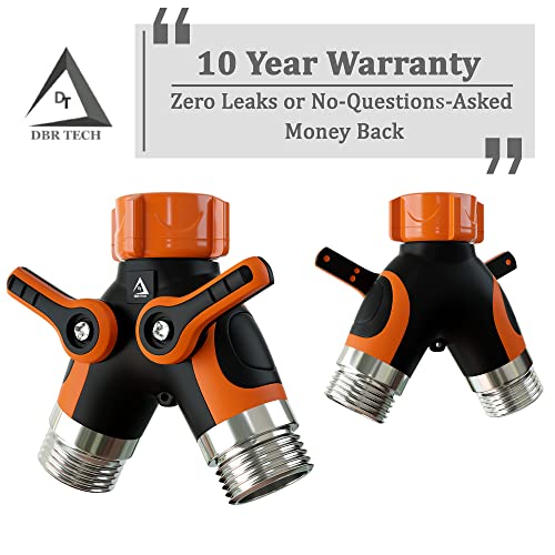 Hose Splitter 2 Way, Heavy Duty Metal Connector, Two Way Garden Ho...