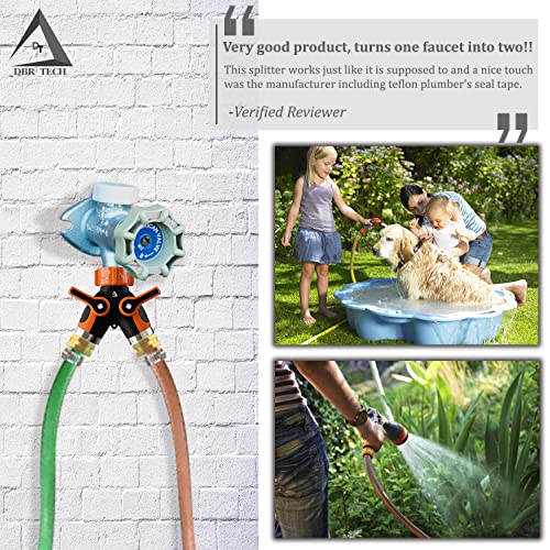 Hose Splitter 2 Way, Heavy Duty Metal Connector, Two Way Garden Ho...