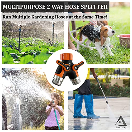 Hose Splitter 2 Way, Heavy Duty Metal Connector, Two Way Garden Ho...
