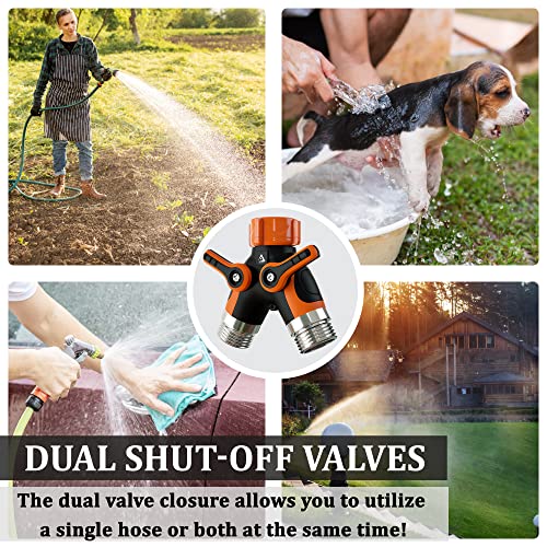 Hose Splitter 2 Way, Heavy Duty Metal Connector, Two Way Garden Ho...