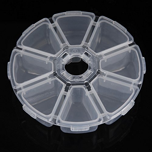 DCDEAL 5Pcs 8 Compartments Plastic Clear Round Craft Gem Beads Dis...