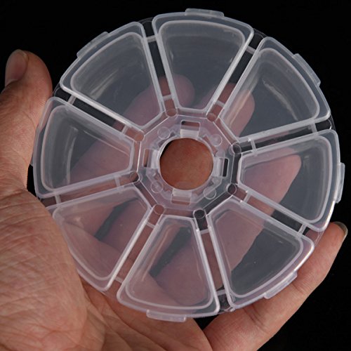DCDEAL 5Pcs 8 Compartments Plastic Clear Round Craft Gem Beads Dis...