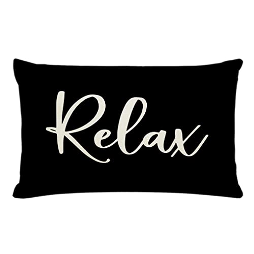 DCLINA Relax Lumbar Throw Pillow Case，12×20 Inch Housewarming Gif...