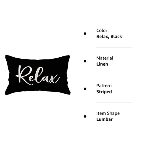DCLINA Relax Lumbar Throw Pillow Case，12×20 Inch Housewarming Gif...