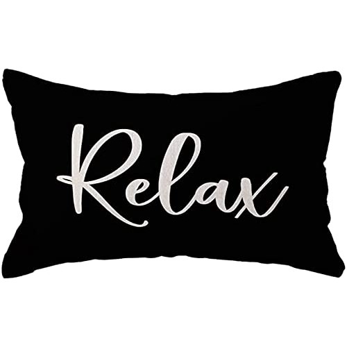 DCLINA Relax Lumbar Throw Pillow Case，12×20 Inch Housewarming Gif...