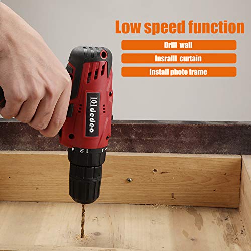 Dedeo Cordless Hammer Drill Tool Kit, 60Pcs Household Power Tools ...