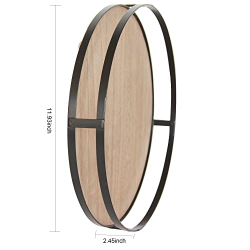 Defined Deco 12 inch Decorative Tray,Round Tray with Metal Handle,...