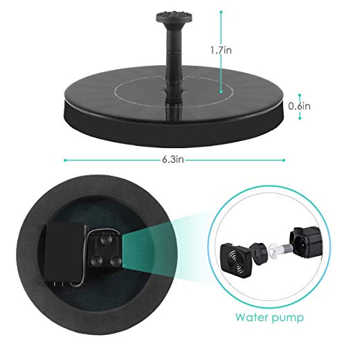 DDcafor Solar Fountain Water Pump for Bird Bath, New Upgraded Mini...