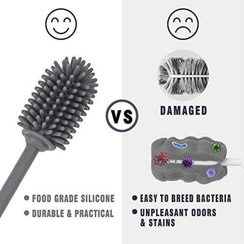 ddLUCK Silicone Bottle Cleaning Brush with Long Handle, BPA Free 1...