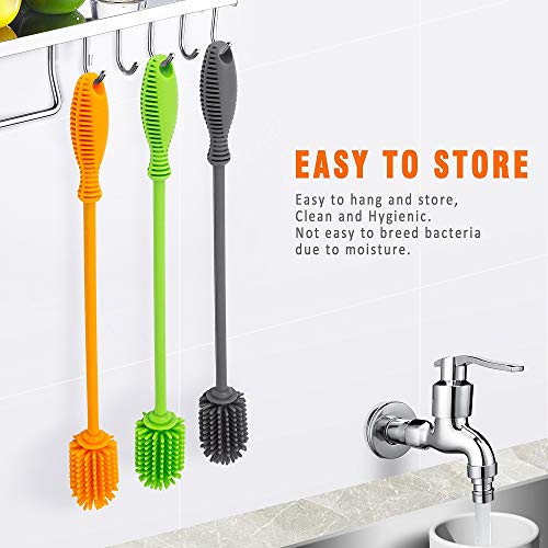 ddLUCK Silicone Bottle Cleaning Brush with Long Handle, BPA Free 1...