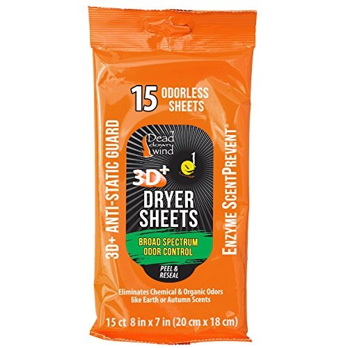 Dead Down Wind Dryer Sheets | 15 Odorless Sheets | Odor Eliminator...